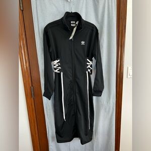 Adidas Black Track Jacket with White Trefoil Logo